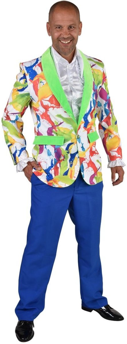 Clown & Nar Kostuum | Colbert Verfspatten Wilde Schilder Man | Extra Small | Carnaval kostuum | Verkleedkleding